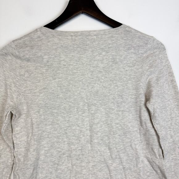 Subtle Luxury Namaste Embroidered Lightweight Sweater Gray Cotton Blend - XS/S - Picture 7 of 9